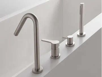 KLAB - Deck mounted Recessed brass bathtub tap with hand shower by Rubinetterie Treemme - view 2